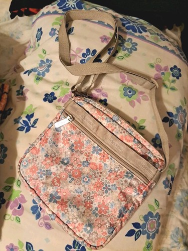LeSportsac Shellie Crossbody Frolic Floral Pink Blue