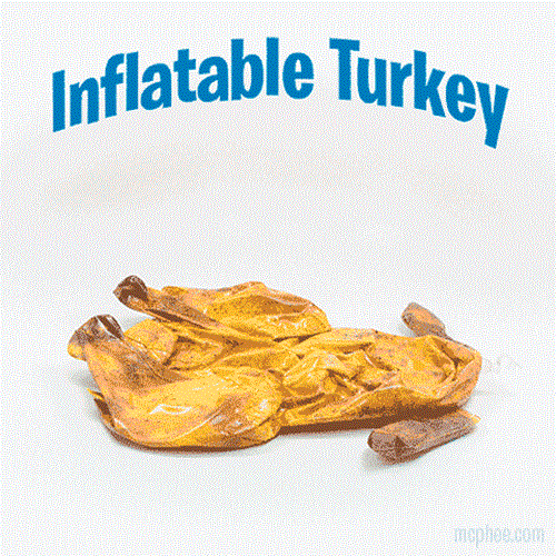 INFLATABLE TURKEY - Thanksgiving Blow Up Decoration Gag Joke Gift- Archie McPhee - Picture 3 of 9