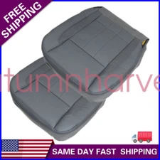 Both Side Bottom Replacement Leather Seat Cover For 2006-08 Dodge Ram 1500 Gray