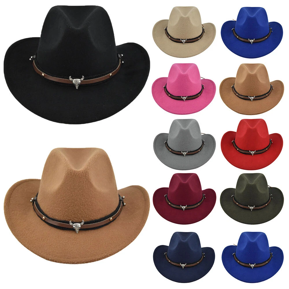 Cappello Western Uomo Cappello Donna Fedora Tesa Larga In Cashmere