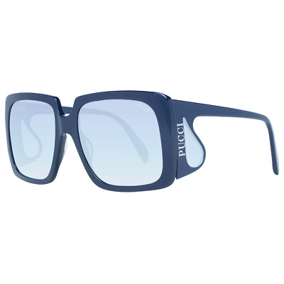 Emilio Pucci Damen Sonnenbrille sunglasses Gläser blau eckig oversize smoke