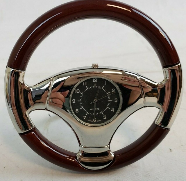 Sanis Enterprises Miniature Steering Wheel Desk Clock 3 75 New