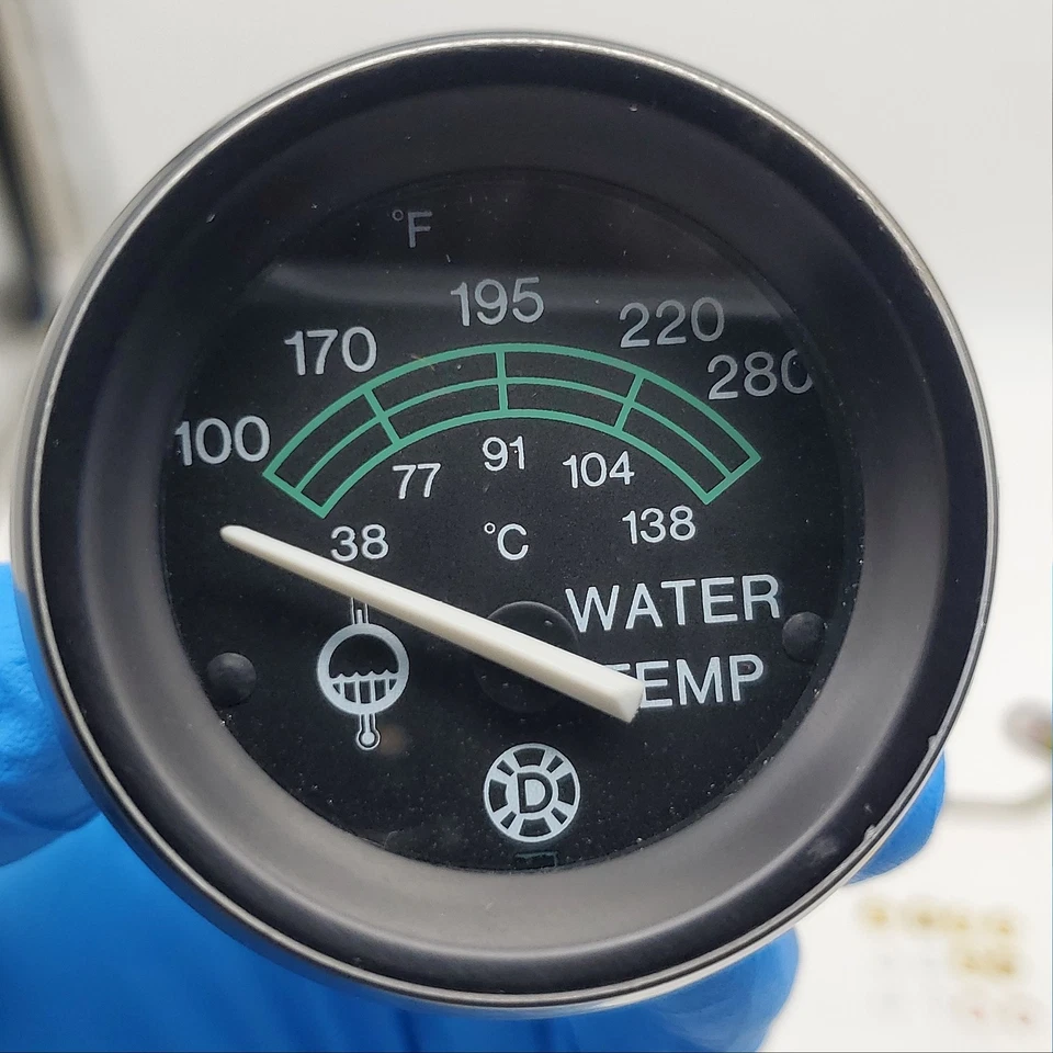 Kalmar Ottawa 90023233 Water Temp Gauge 100-280 12v Illuminated for Yard Trucks Foto 2 de 4