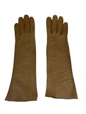Vintage Caress Kid Superb Brown Lambskin Gloves Size 6 Western Germany 11 1/4"
