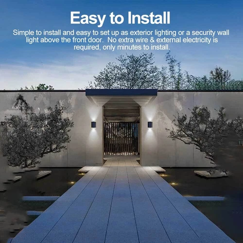 4x SUPER BRIGHT SOLAR POWERED DOOR FENCE WALL LIGHTS LED OUTDOOR GARDEN LAMP UK - Picture 15 of 15