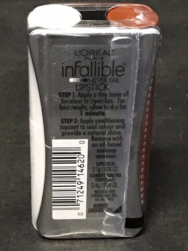 L'Oreal Infallible Never Fail Lip Stick Lipcolor Conditioning Balm # 85 Chestnut - Picture 2 of 3