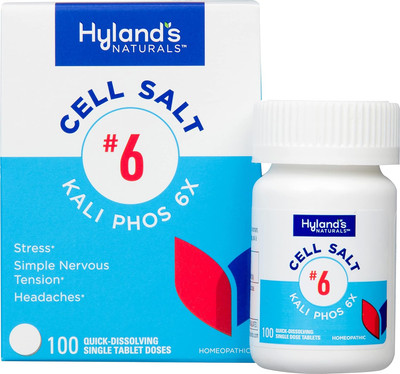 No. 6 Cell Salt Kali Phos 6X Tablets, Relief of Headaches, and Simple Nervous Te