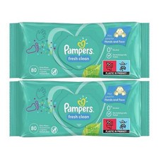 Pampers Fresh Clean Baby Wipes, 80 Wipes Pack of 2 