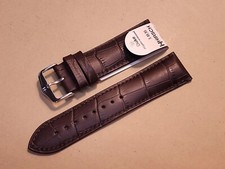 NOS Hirsch 24mm Duke Brown Alligator Embossed Padded Stitched Watch Band