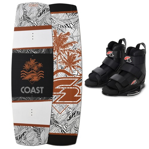 F2 Wakeboard Shore Set 138cm Mit Team Bindungen - Hybrid Board Für Cable & Boot