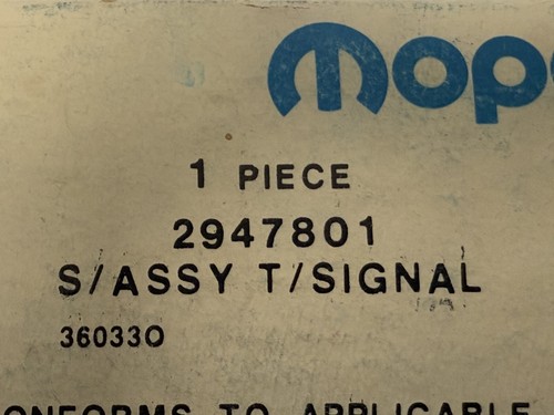 1967-1969 Chrysler Dodge Plymouth Newport Polara Turn Signal Switch 2947801 NOS - Picture 5 of 8