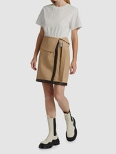  495 3.1 Phillip Lim Women's White Mix Media T-Shirt Combo Dress Size 6