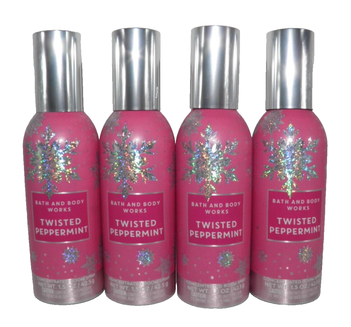 Bath & Body Works Twisted Peppermint Room Spray 4-Pack Concentrated Formula