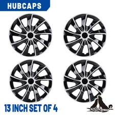 13-Inch Wheel Covers Trim Ring Silver&Black Lacquer Snap On Hub Cap For R13 Tire