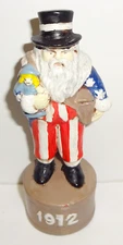 VINTAGE BYRON MOLDS CERAMIC HAND PAINTED SANTA CLAUS SANTA 1912 FIGURINE