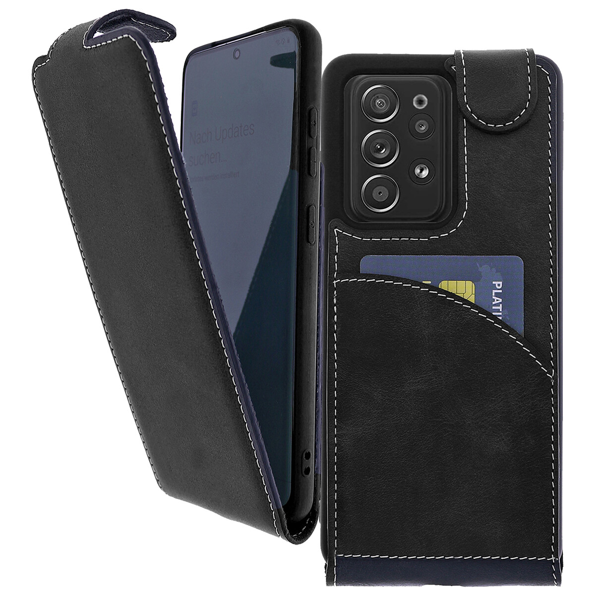 Burkley Flip Case Handyhülle Für IPhone 12/12 Pro – Echtes Rindsleder, Mit Kartenfach & 360° Schutz – Magnetischer Verschluss