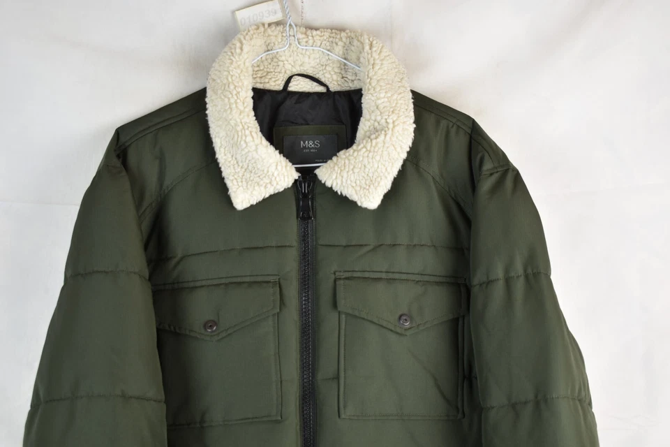 Marks & Spencer Mens Sherpa Style Trucker Bomber Thermowarmth Size L - Image 2 of 4