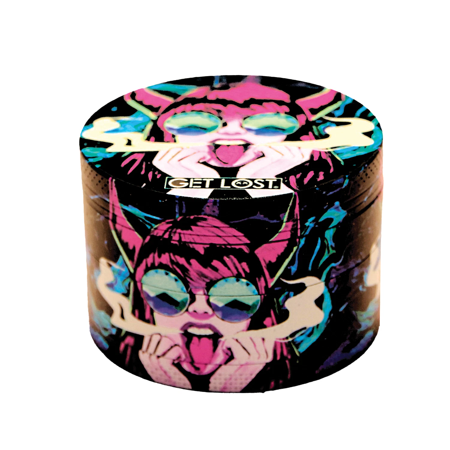 Galaxy Herb Grinder 63mm 4 PCS Herb Metal Grinder Spice Magnetic Lid (Evil G)