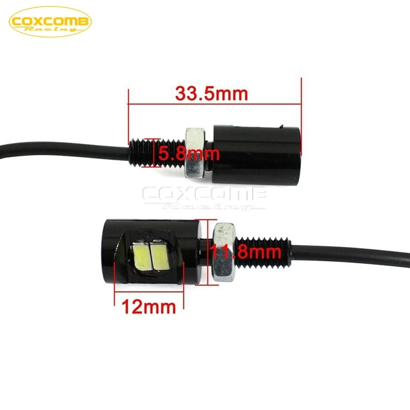 Luz de perno de tornillo LED blanca universal de 12 V para Kawasaki Harley Honda Foto 2 de 4