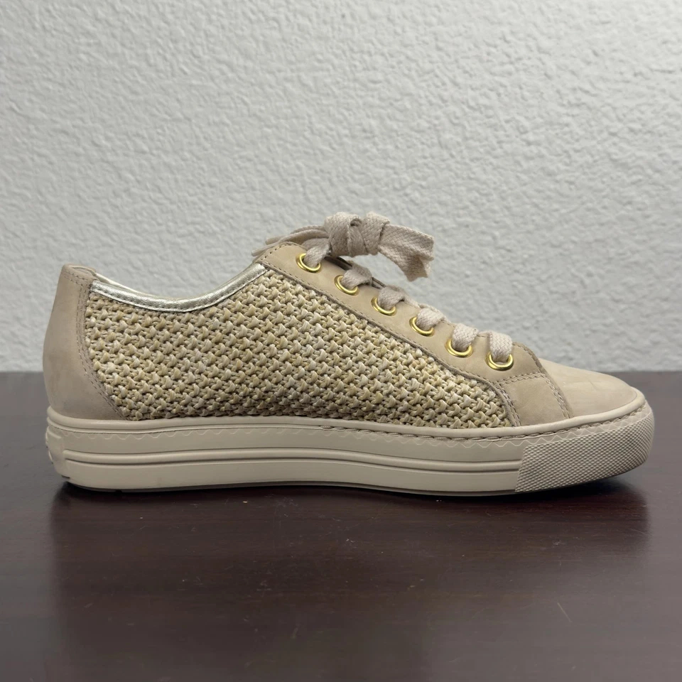 Paul Green Hadley Zapatos Mujer Talla 6 Beige Lago Cuero Tejido Tenis Informales Foto 3 de 4