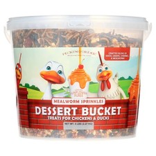 Mealworm Bits Dessert Bucket 5 lb for Poultry with Easy Carry Handle