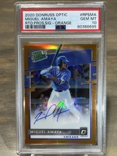 2020 Donruss Optic Miguel Amaya Rated Prospect Orange Auto SP #/20 PSA 10 POP 1