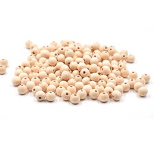 hesmartly 300Pcs 10mm Wood Beads Round Wooden Spacer 10, Beige