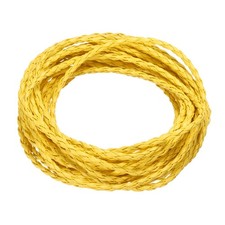 5 Yards 3mm Round Braided Leather Cord Four-Strand for Crafts Yellow