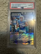 2024 Panini Contenders Optic Ladd McConkey Black Pulsar  Var RC Auto 1/8 PSA 10