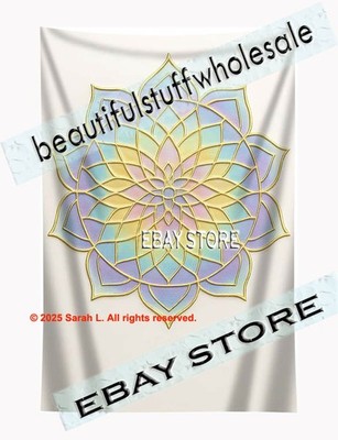 Mandala tapestry embossed effect 2D yoga decor sacred geometry banner 59X82 in