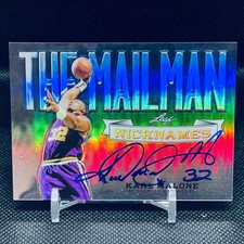 Karl Malone 2012 Leaf Ultimate Nicknames Autograph Card 30/50 Rare Limited
