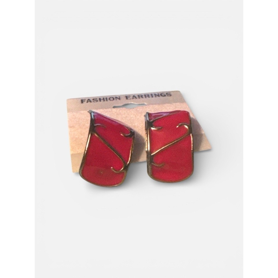 Red drop earrings main image 1