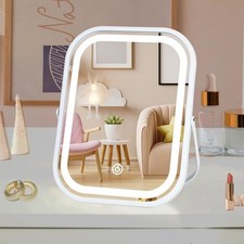 Vanity Mirror with Lights, Recharable Makeup Mirror for Desk, 3-Color