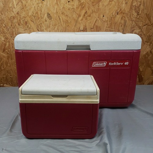 Vintage Coleman KwikServ 40 rot Kühlbox 40 Quart 5236 5235 & Coleman 5205 Kühlbox