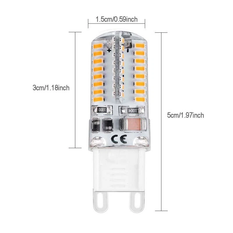 2/5/10/20X G9 LED Bulbs Warm/White lights 6W 230V SMD3014 Replace halogen lamps - Image 3 of 4