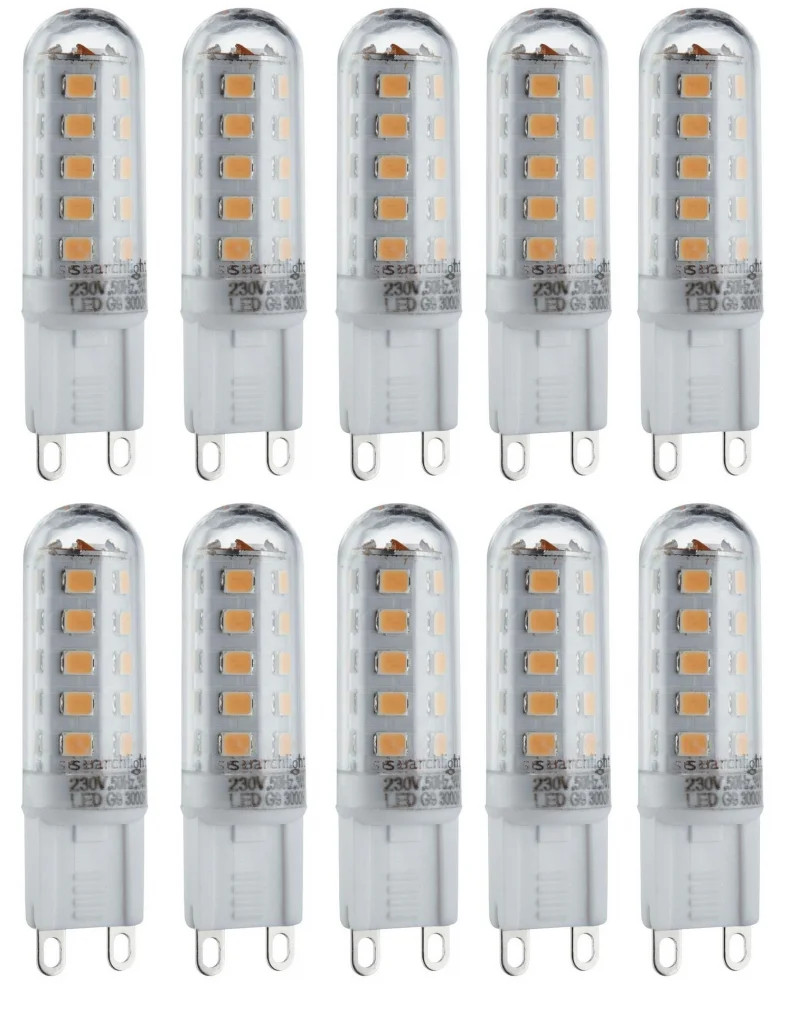 Pack Of 10 x White 3w LED G9 Capsule Bulb 3000K Non Dimmable 300lm =28w