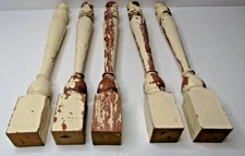 5 Vintage  Shabby Wood Turned 2x17 Spindle Porch Balusters Table Legs #P23