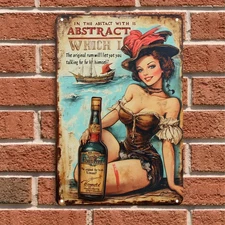 Vintage nautical rum Sailor Jerry Pirate Lady Tin Metal Signs Home Décor 8x12 