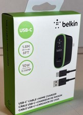 NEW Belkin USB-C Cable  Home Charger - 6ft Long Black New in Sealed Box