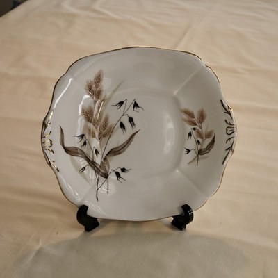 Vintage Adderley Fine Bone China Harvest Winter Wheat Cake Plate Tray England