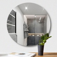 Self-Adhesive Frameless Unframed Bathroom Bedroom Wall Acrylic Mirror Round