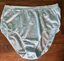 Vtg Fruit of Loom Nylon Aqua Blue Panties Sz 8 Second Skin Shiny Side Tag