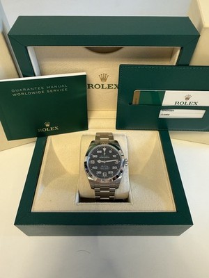 Rolex Air-King 116900 Herren Automatik, Edelstahl, schwarzes Blatt, Box+Papiere