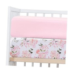 Girl 2 Pack Set, 2 Pack Toddler Bed Sheets Set, Floral Crib Sheets Pink Floral
