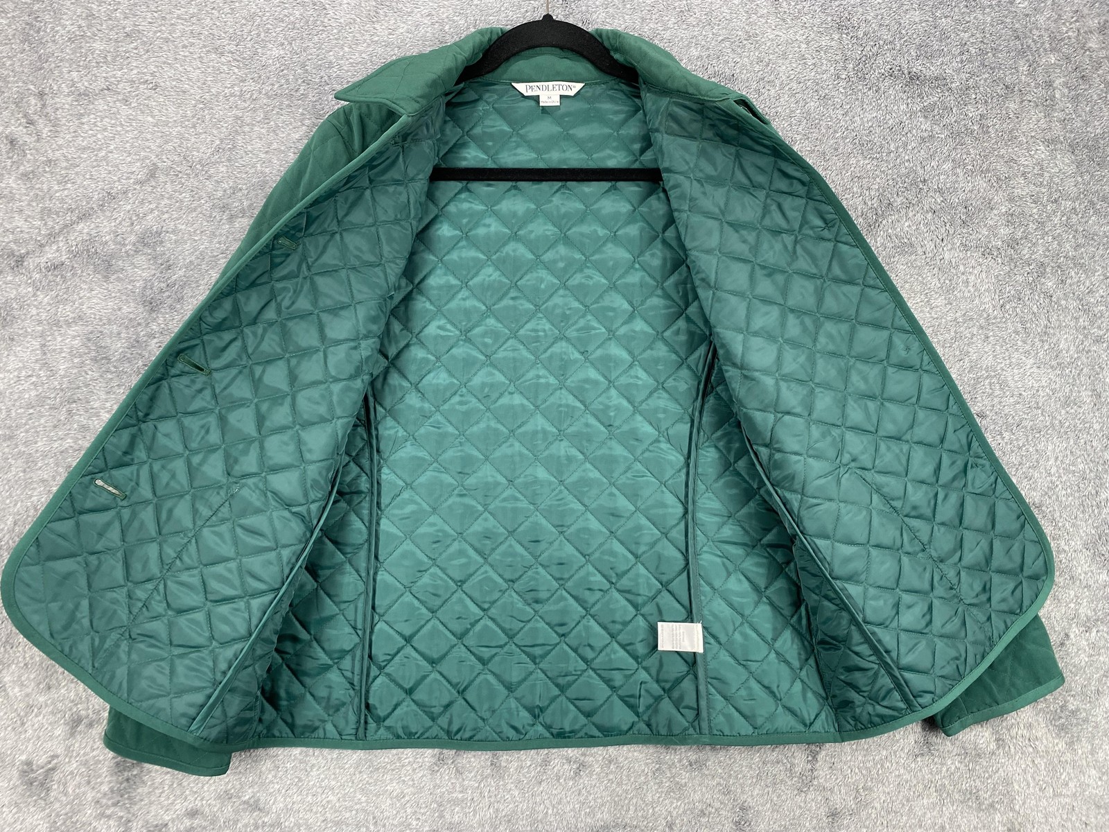 Pendleton Jacket Womens Medium Green Quilted Butt… - image 11