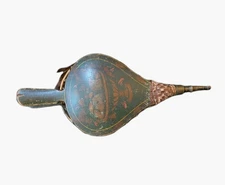 Antique American Federal 1820-1830s Stencilled Turtle Top Bellows Folk Art AS-IS