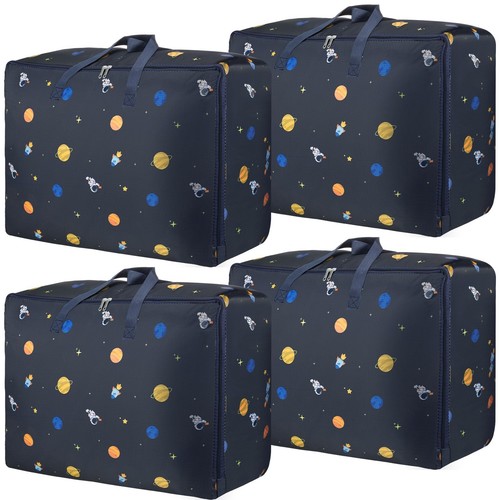 4 Pack 105L Moving Bags, Heavy Duty Storage Bags Large Storage Box with Zips ...
