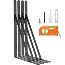 14 Inch Heavy Duty Shelf Brackets, Fit for 14 16 18 Inch Floating Shelves, L ...