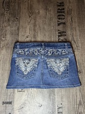 Y2K Miss Me Style Jeans Mini Skirt Low Waist Denim Skirt Vintage 2000s Size S
