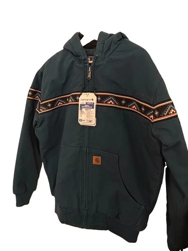 Carhartt Anniversary Yellowtail Montana Active Jac Aztec Medium NWT Teal Blue image 2